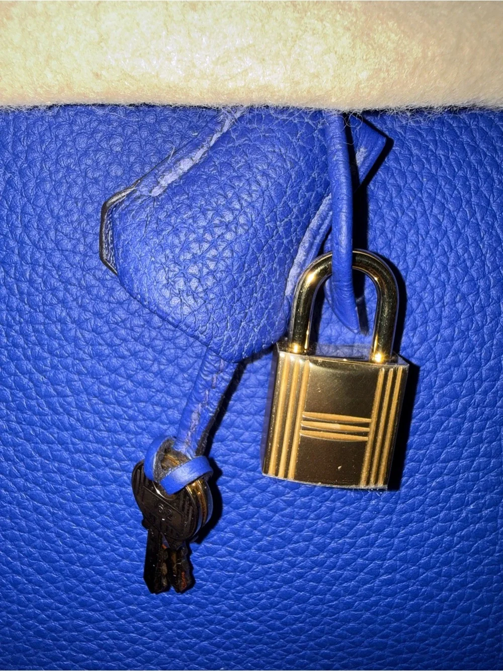 Hermes Birkin 30 Electrique Bleu Togo Leather Top-Handle Satchel w/Gold Hardward